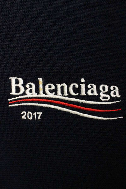 Balenciaga Logo Knit Sweater Blue Size S