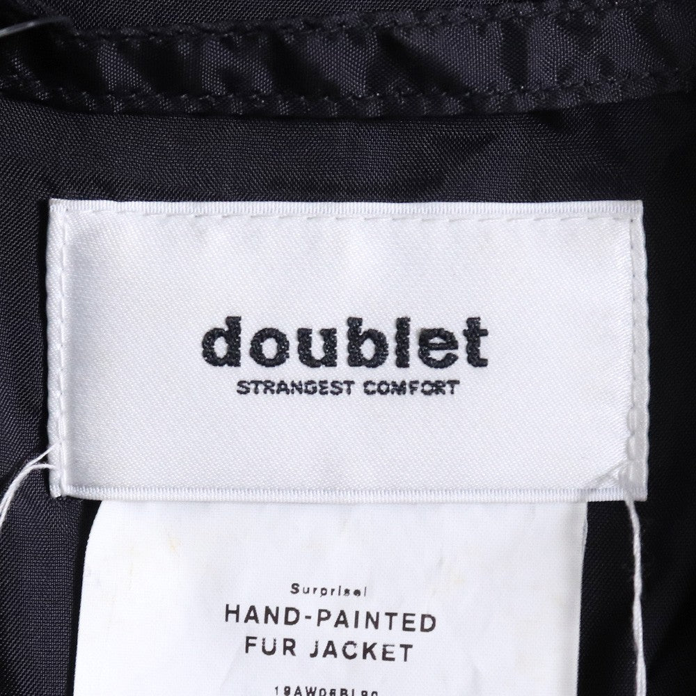DOUBLET 18AW Hand-Painted Fur Jacket Black Size S