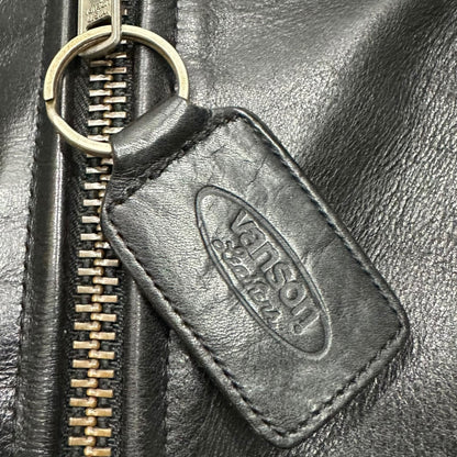 VANSON TYPE C2 Double Rider Leather Jacket Black Size 38