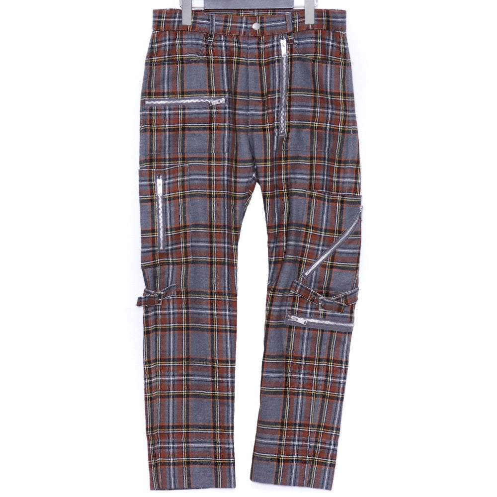 UNDERCOVER Zip Design Check Pants Gray Size 2