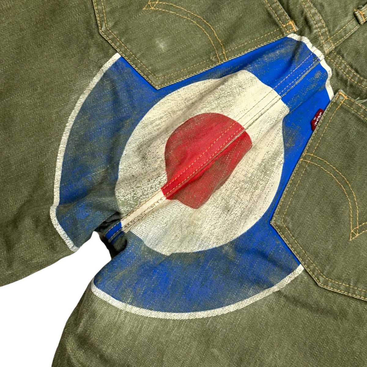 CDG JW MAN 07SS Back Roundel Print Denim Pants Multi Size M