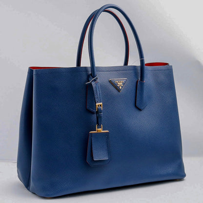 PRADA SAFFIANO CUIR Tote Bag Bluette Size F