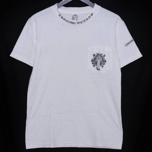 CHROME HEARTS OLD VINE DAGGER LOGO T-Shirt White Size S
