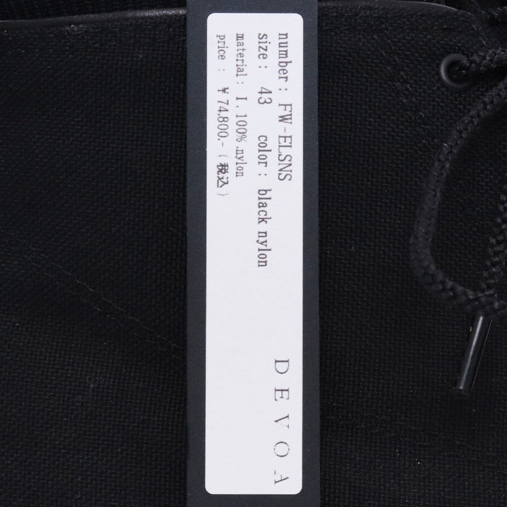 DEVOA 25SS Nylon Canvas Sneakers Black Size EU 43