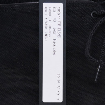 DEVOA 25SS Nylon Canvas Sneakers Black Size EU 43