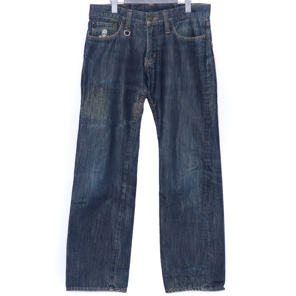 MASTERMIND JAPAN "ovecome" Gold Thread Jeans Blue Size S