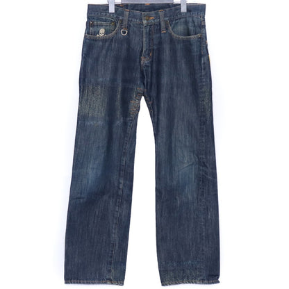 MASTERMIND JAPAN "ovecome" Gold Thread Jeans Blue Size S