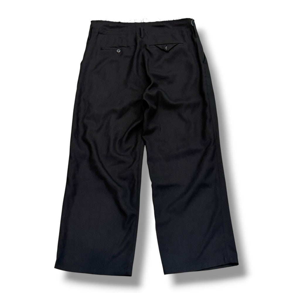 ANCELLM 25SS Distressed Wool 2-Tuck Slacks Black Size 1