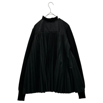 sacai 24AW Pleated Stripe Poplin Cardigan Black Size 1