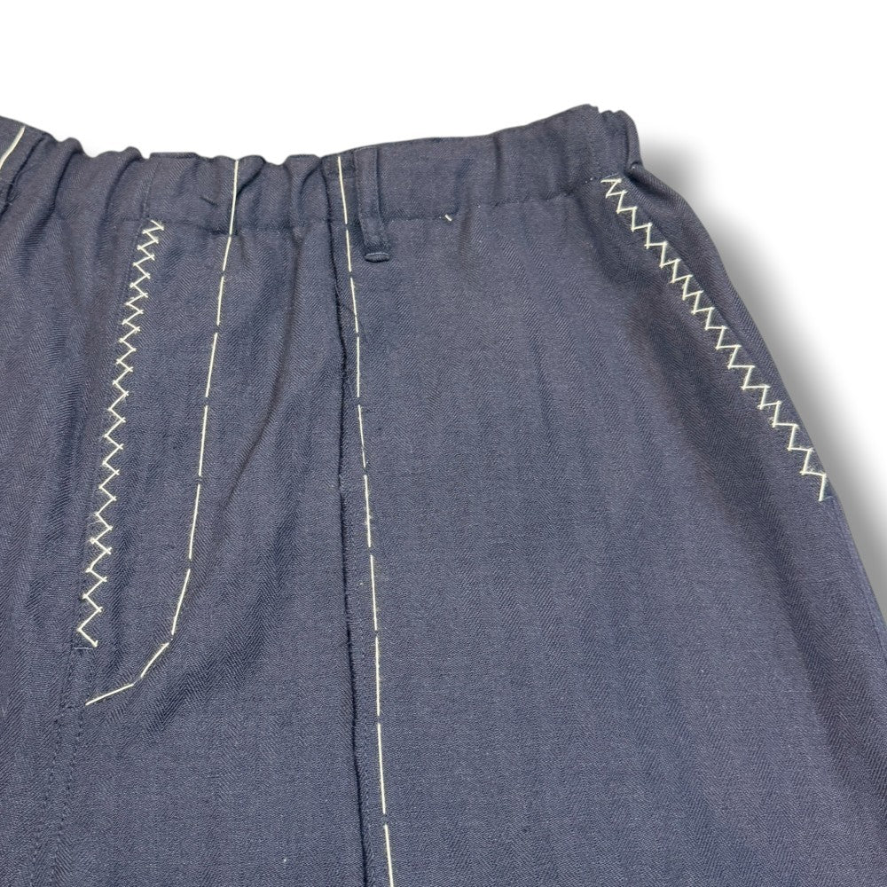 UBUNTU 26SS Langer Wool Stitch Wide Pants Navy Free Size