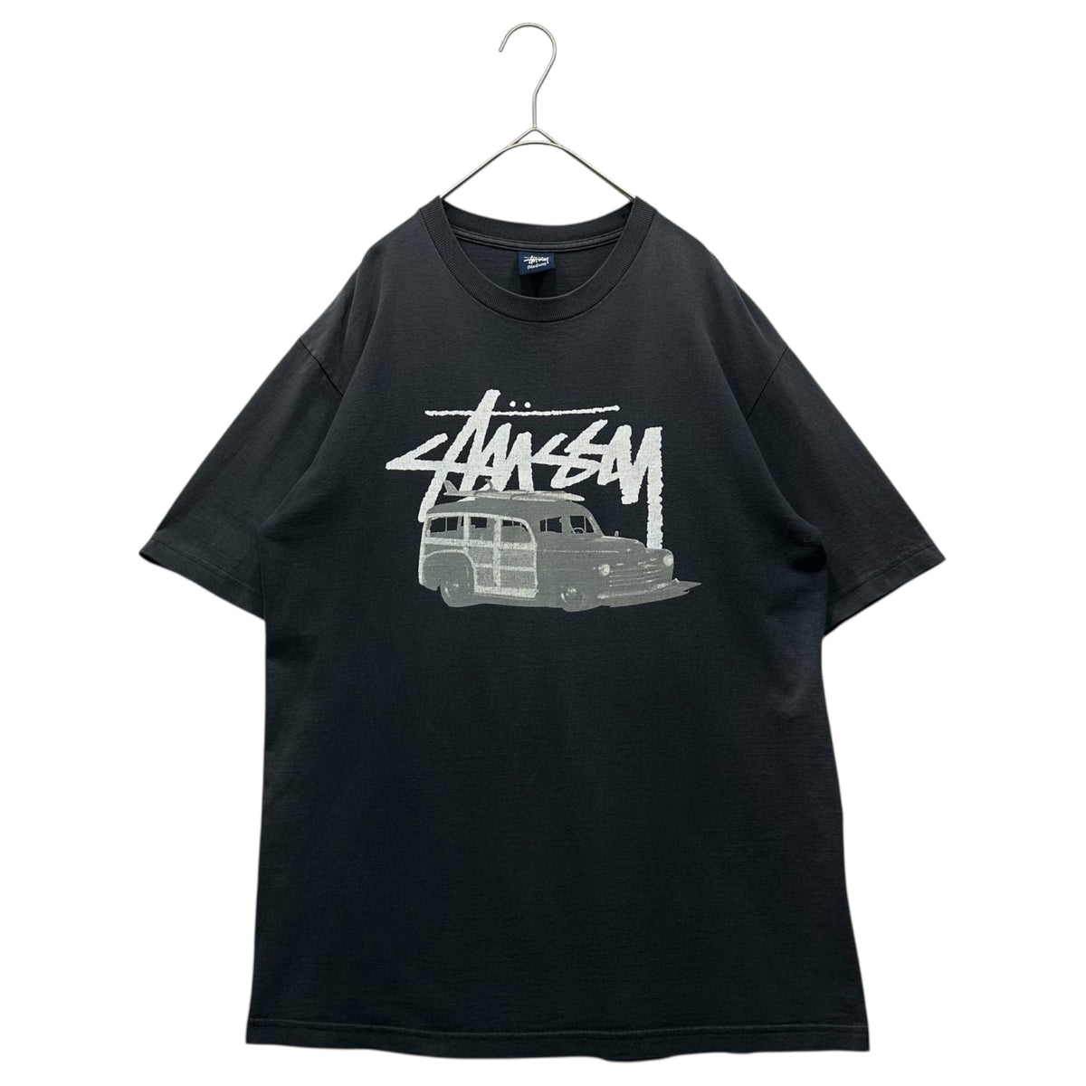 STUSSY 00s Car Graphic Logo Print T-Shirt Navy Size M
