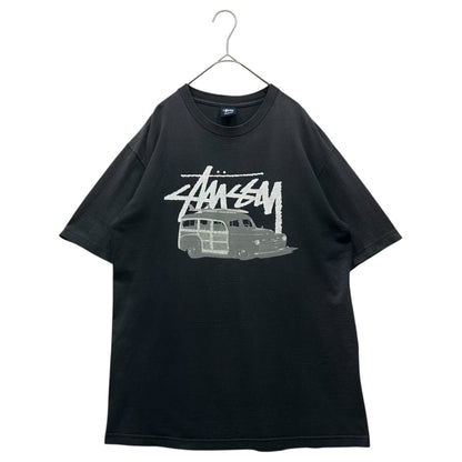 STUSSY 00s Car Graphic Logo Print T-Shirt Navy Size M