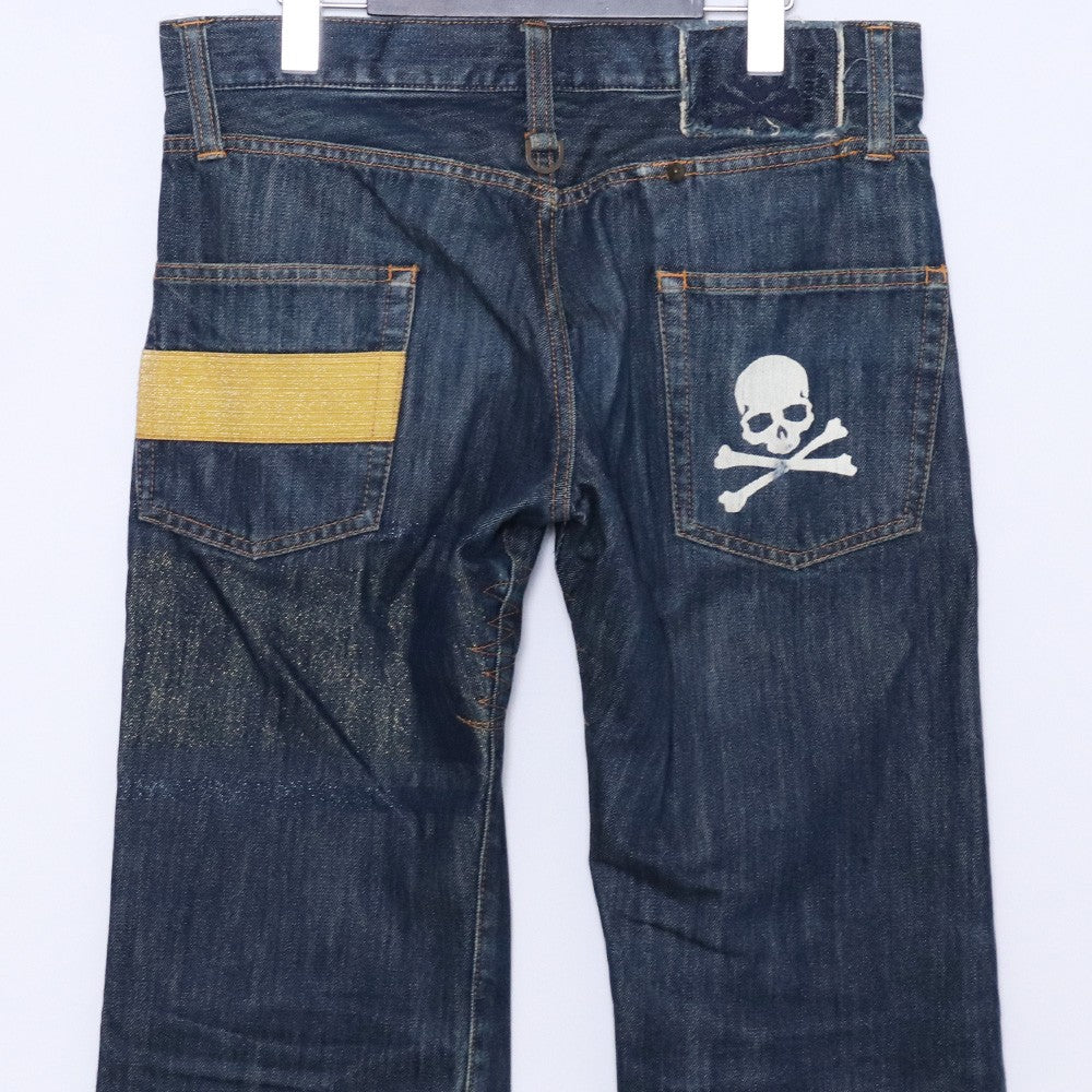 MASTERMIND JAPAN "ovecome" Gold Thread Jeans Blue Size S