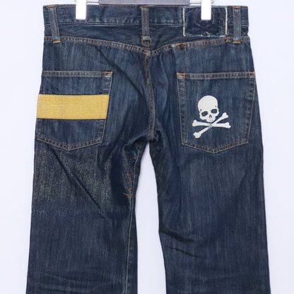 MASTERMIND JAPAN "ovecome" Gold Thread Jeans Blue Size S