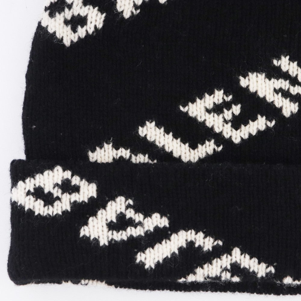 BALENCIAGA 19AW Allover Logo Beanie Black Size F