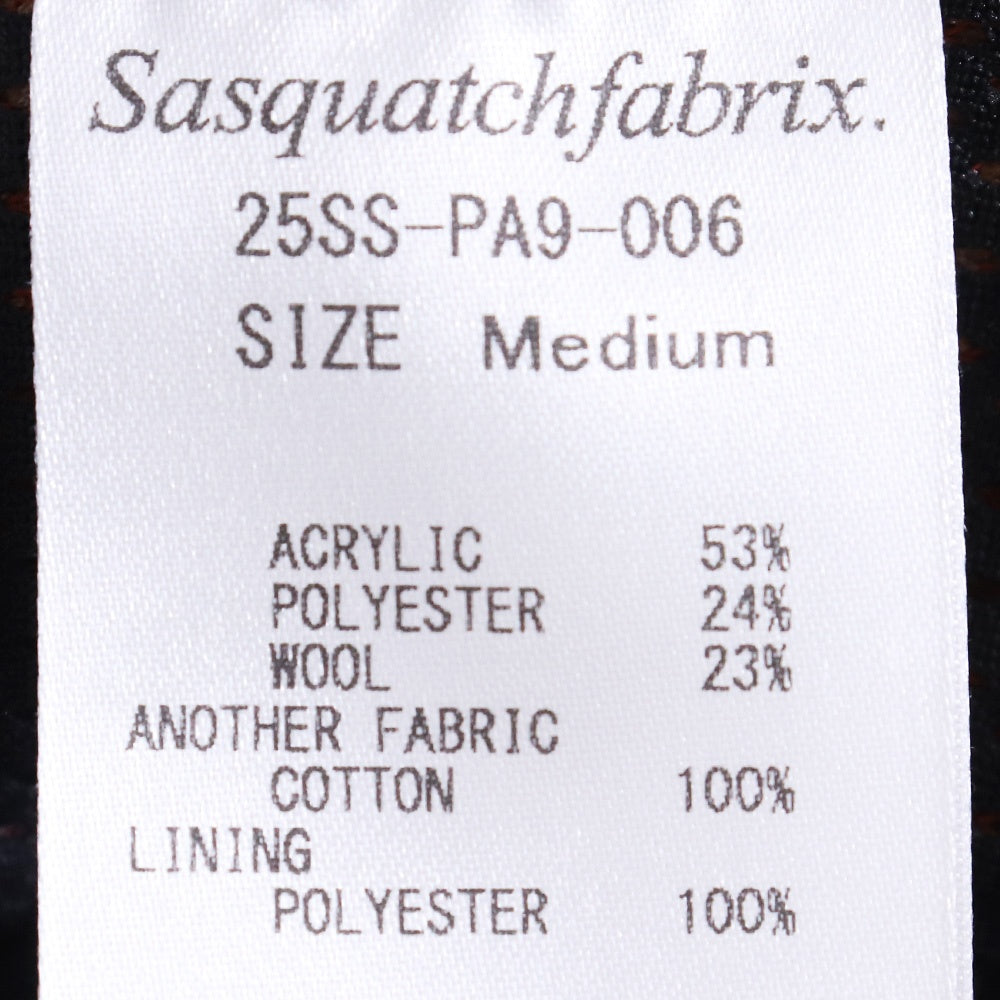 SASQUATCHFABRIX. 25SS Bootcut Track Pants Dark Brown Size M
