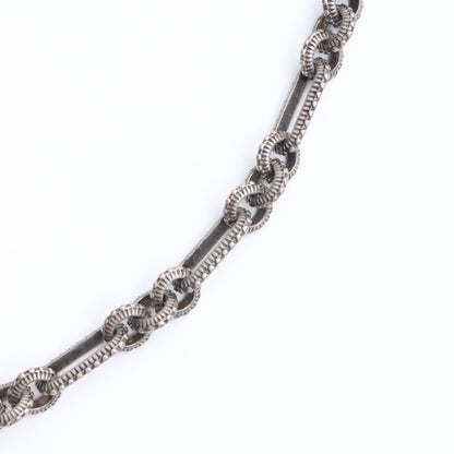 GUCCI Rhinestone Peace Motif Necklace Silver Size F