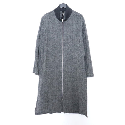 GROUND Y Herringbone Collar Rib Long Coat Gray Size 3