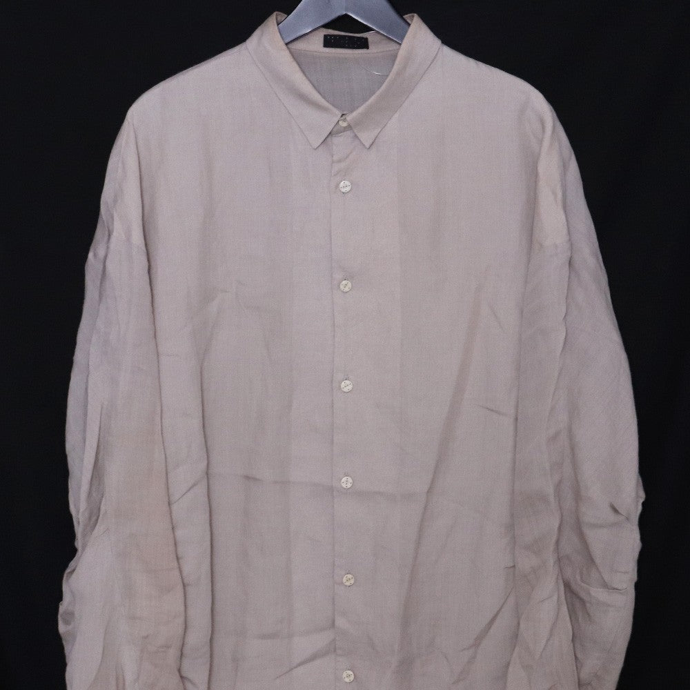 DEVOA 24SS Loose Fit Cotton Linen Long Sleeve Button-Up Beige Size 3