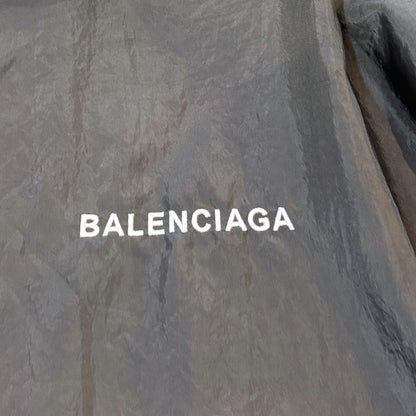 BALENCIAGA Oversized Logo Windbreaker Jacket Black Size 2