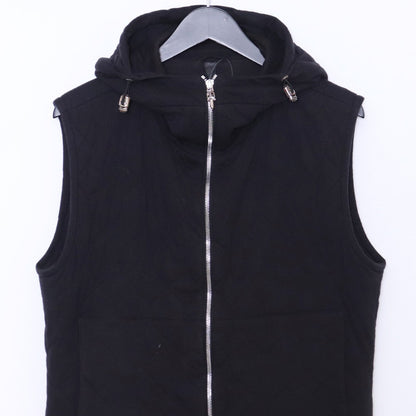 CHROME HEARTS Quilted Hooded Zip-Up Vest Black Size M