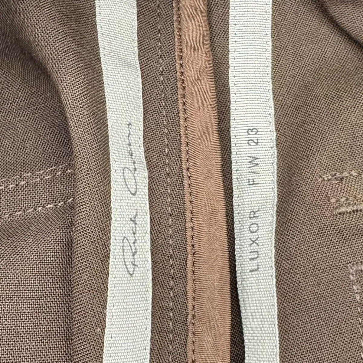 Rick Owens 23AW Drawstring Wool Long Pants Brown Size 46