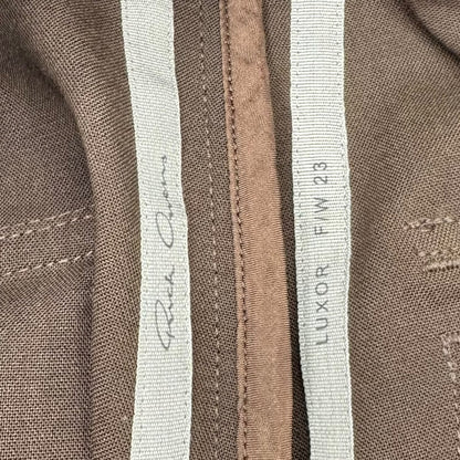 Rick Owens 23AW Drawstring Wool Long Pants Brown Size 46