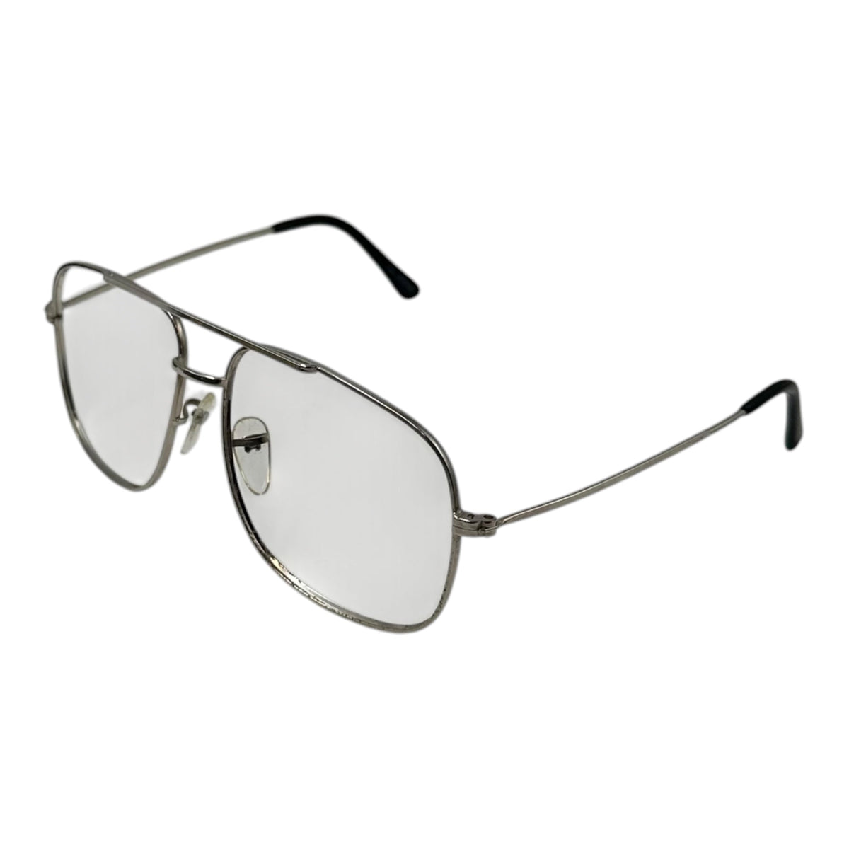 frame france 1970's Double Bridge Aviator Sunglasses Silver