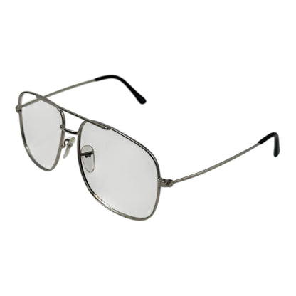 frame france 1970's Double Bridge Aviator Sunglasses Silver