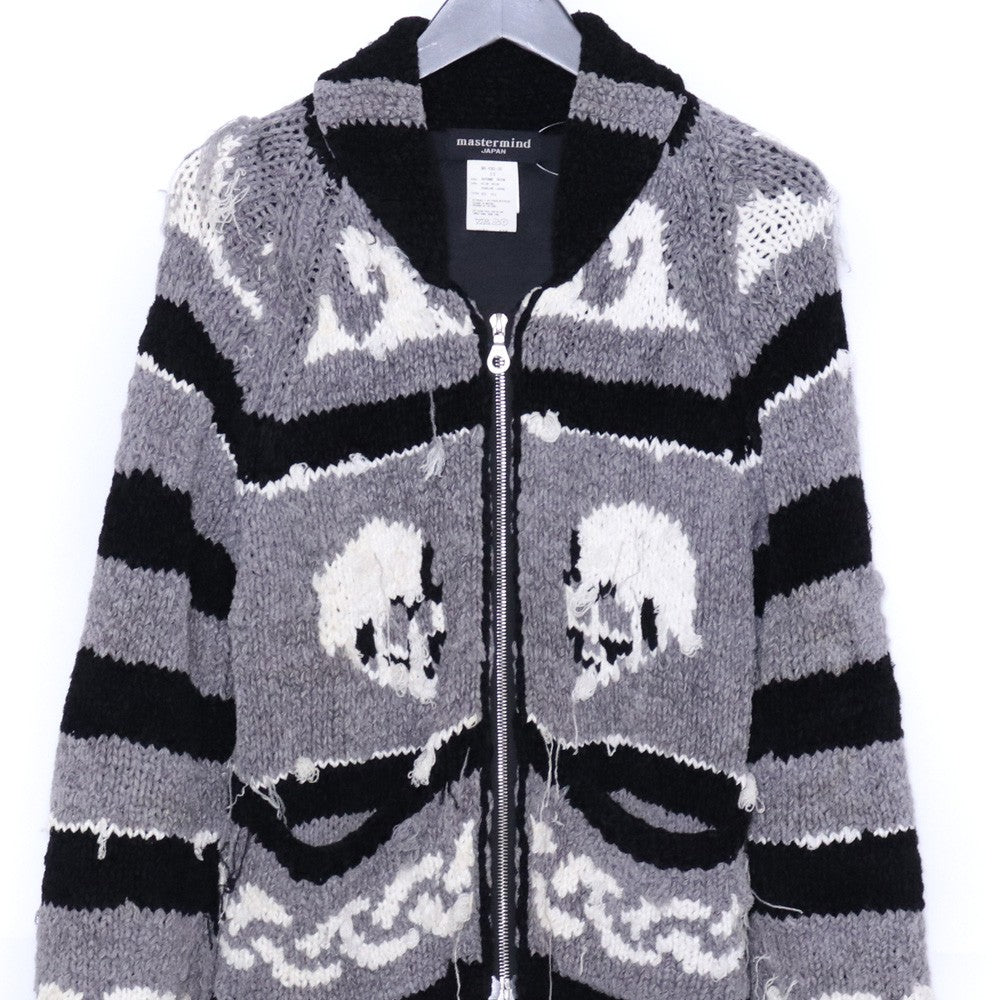MASTERMIND JAPAN Shawl Collar Zip Knit Black Size XS
