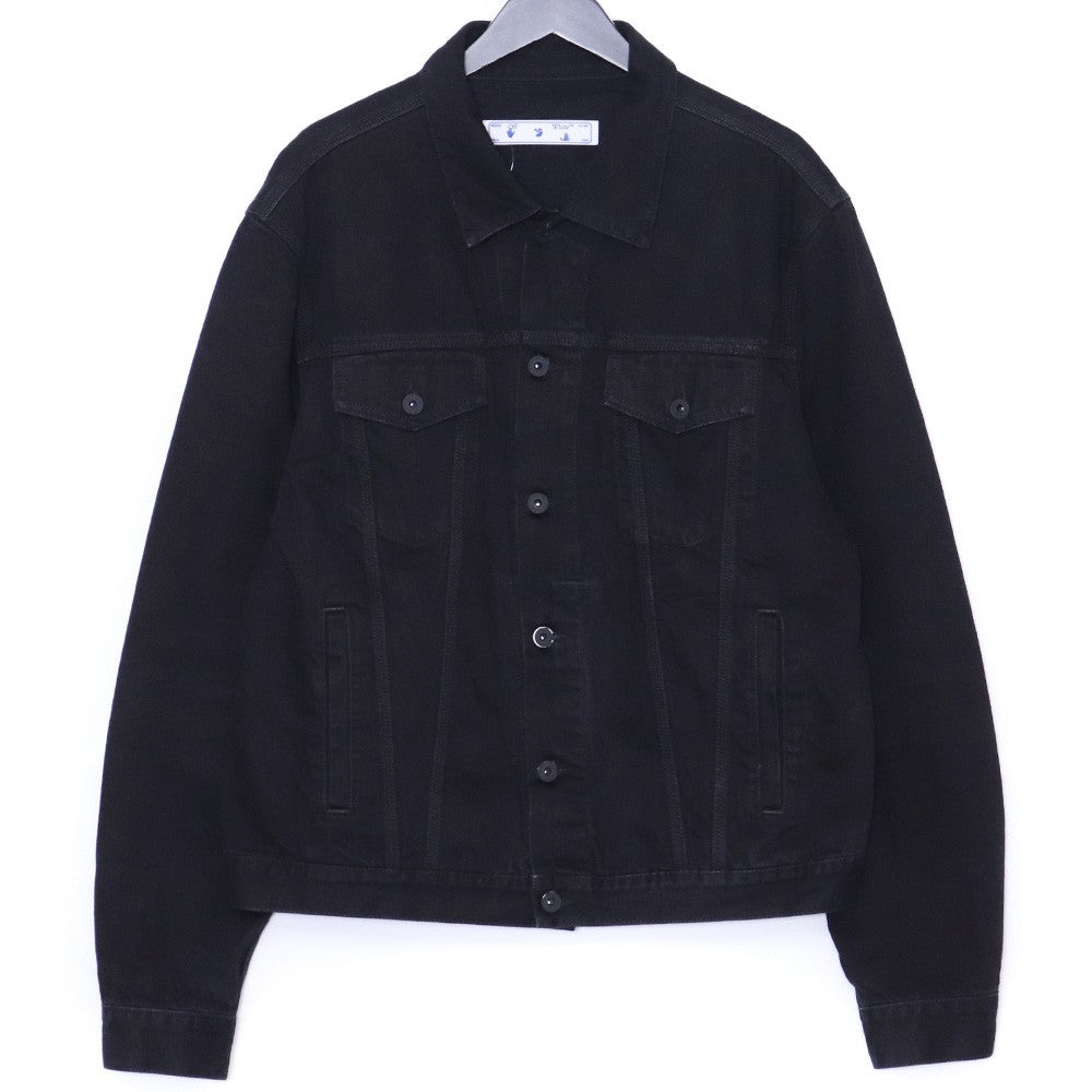 OFF-WHITE Logo Printed Denim Jacket Black Size XL