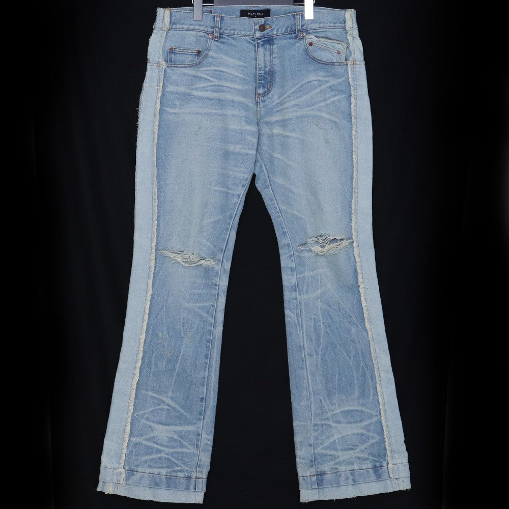 MLVINCE 23AW Distressed Flare Jeans Indigo Size 34
