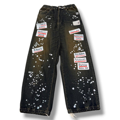 Maison MIHARA YASUHIRO Sticker Indigo Wide Jeans Size 46
