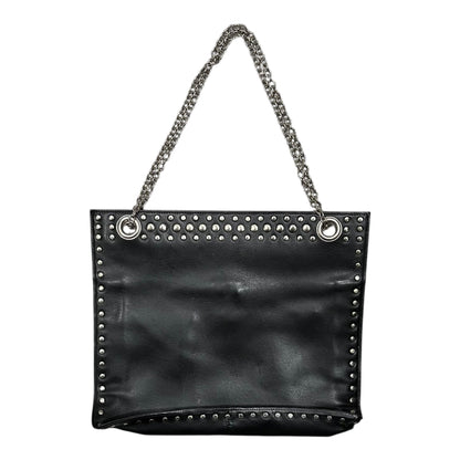 Y's Leather Stud Double-Chain Shoulder Bag