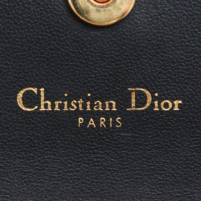 DIOR CARO Cannage Calfskin Long Flap Wallet Black Size F