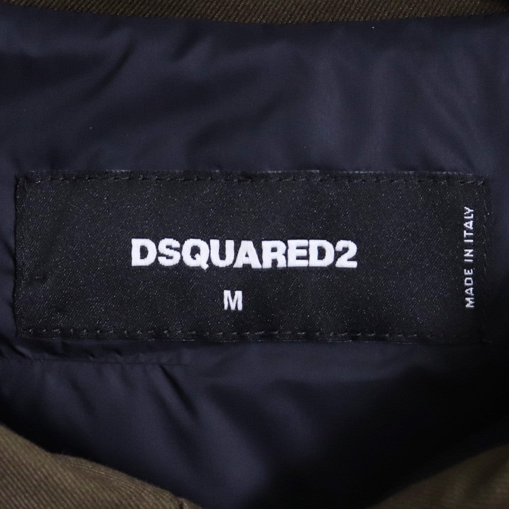 DSQUARED 23AW Multi Logo Patch Hooded Jacket Khaki Size M