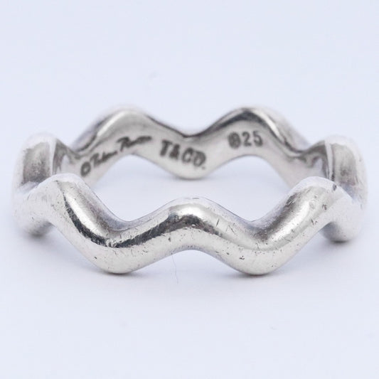 TIFFANY & CO OLD Paloma Picasso Zig Ring Silver Size JP 12