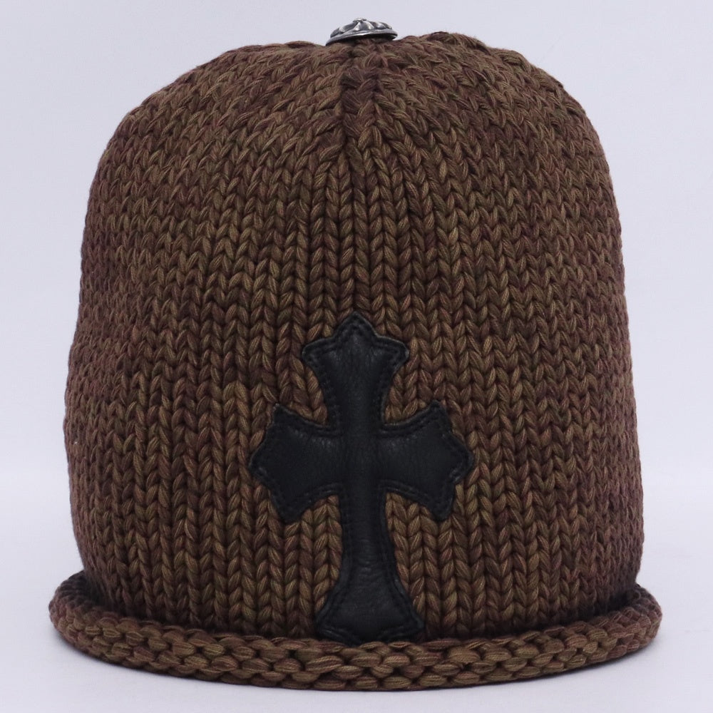 Chrome Hearts Cross Patch Cotton Beanie Old Black Size F