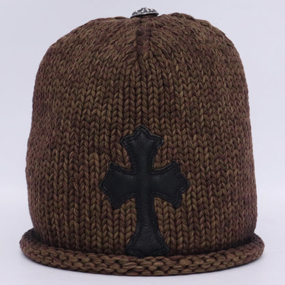 Chrome Hearts Cross Patch Cotton Beanie Old Black Size F