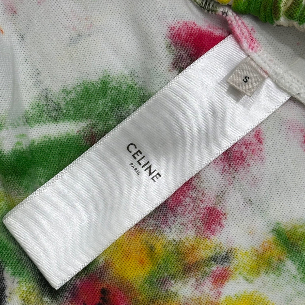 CELINE 22SS Wide-Leg Tie-Dye Paint Print Shorts Multi Size S
