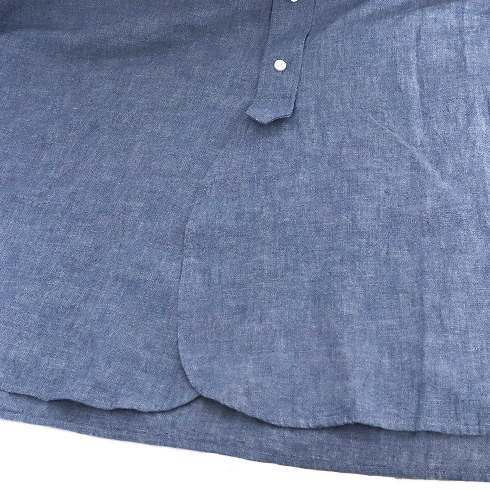 SUS-SOUS Chambray Band Collar Button Up Shirt Blue Size 5