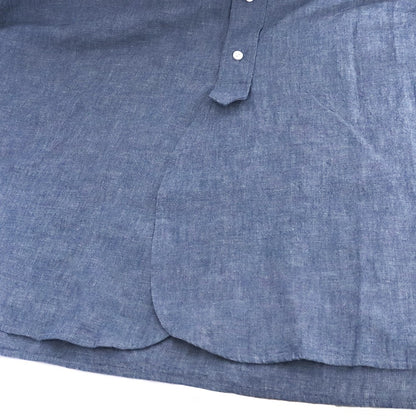 SUS-SOUS Chambray Band Collar Button Up Shirt Blue Size 5