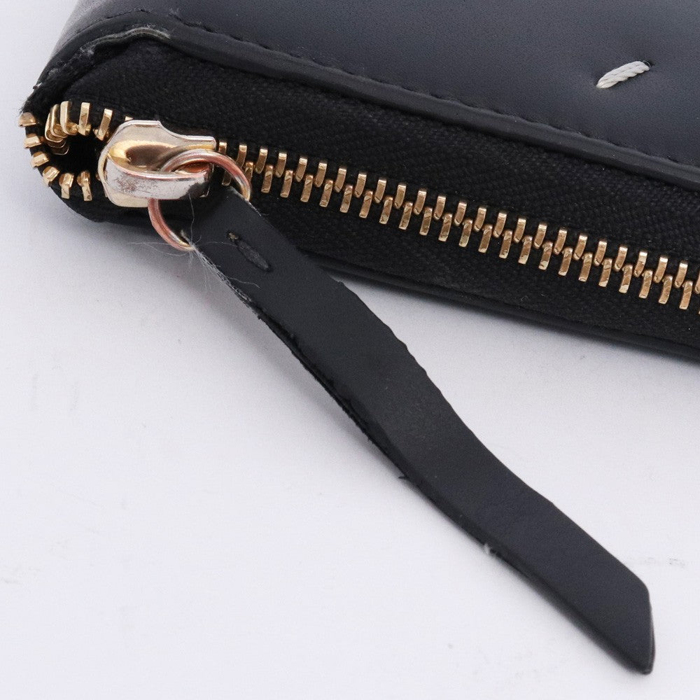 MAISON MARGIELA Around Zip Leather Wallet Black Size F