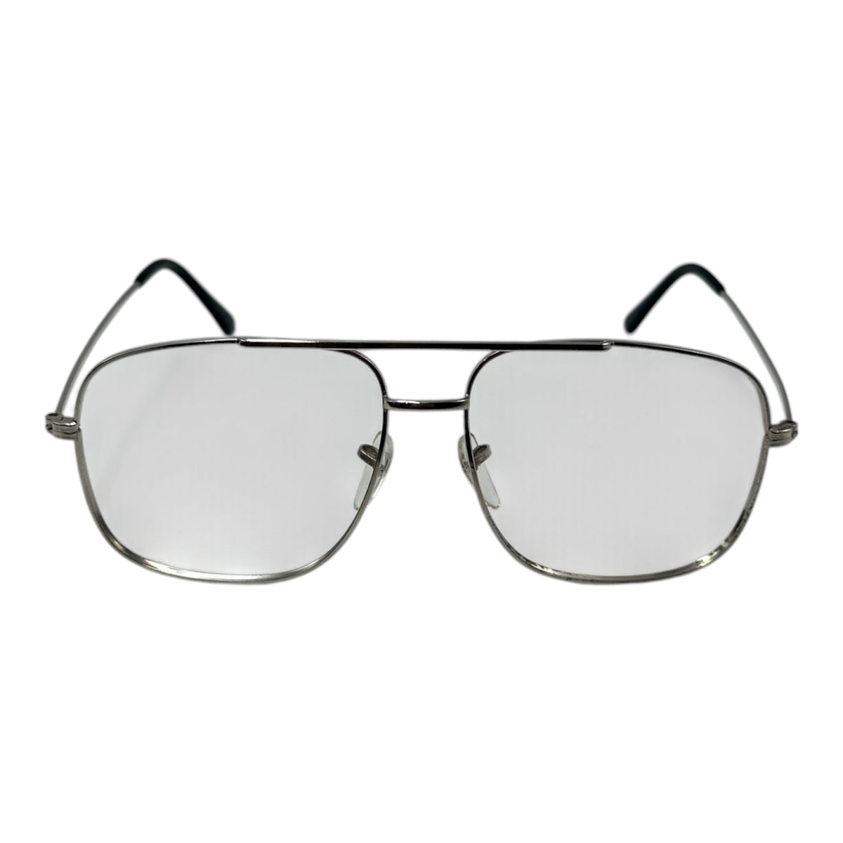 frame france 1970's Double Bridge Aviator Sunglasses Silver