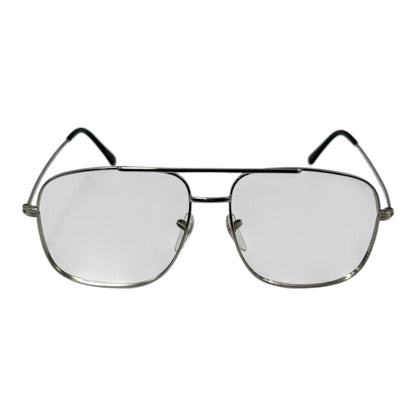 frame france 1970's Double Bridge Aviator Sunglasses Silver
