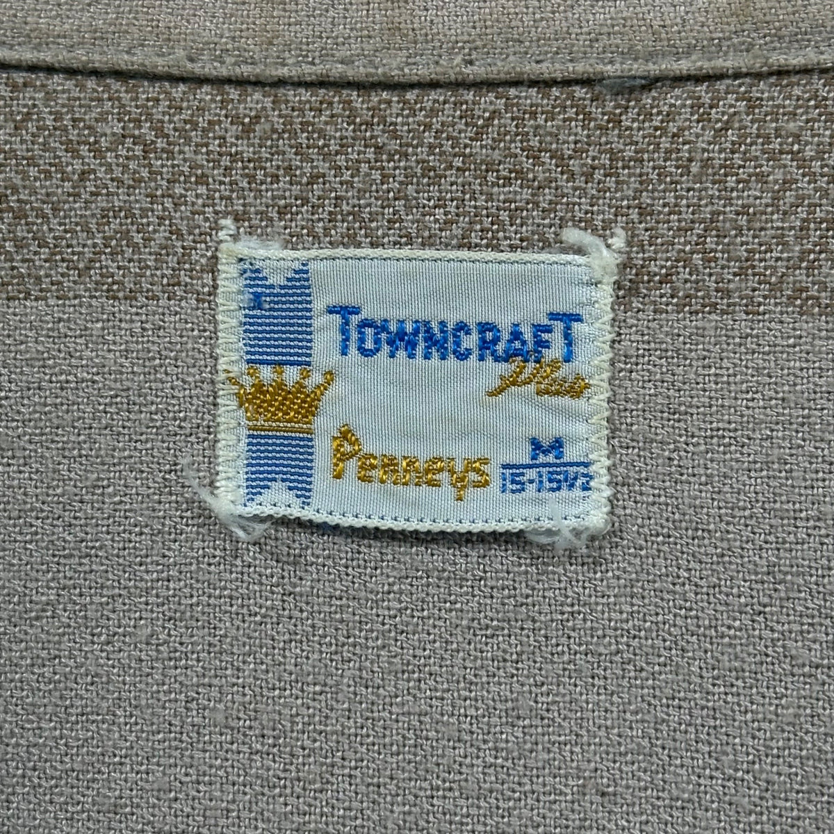 TOWNCRAFT Plus 60s Ombre Check Rayon Collar Shirt Size M