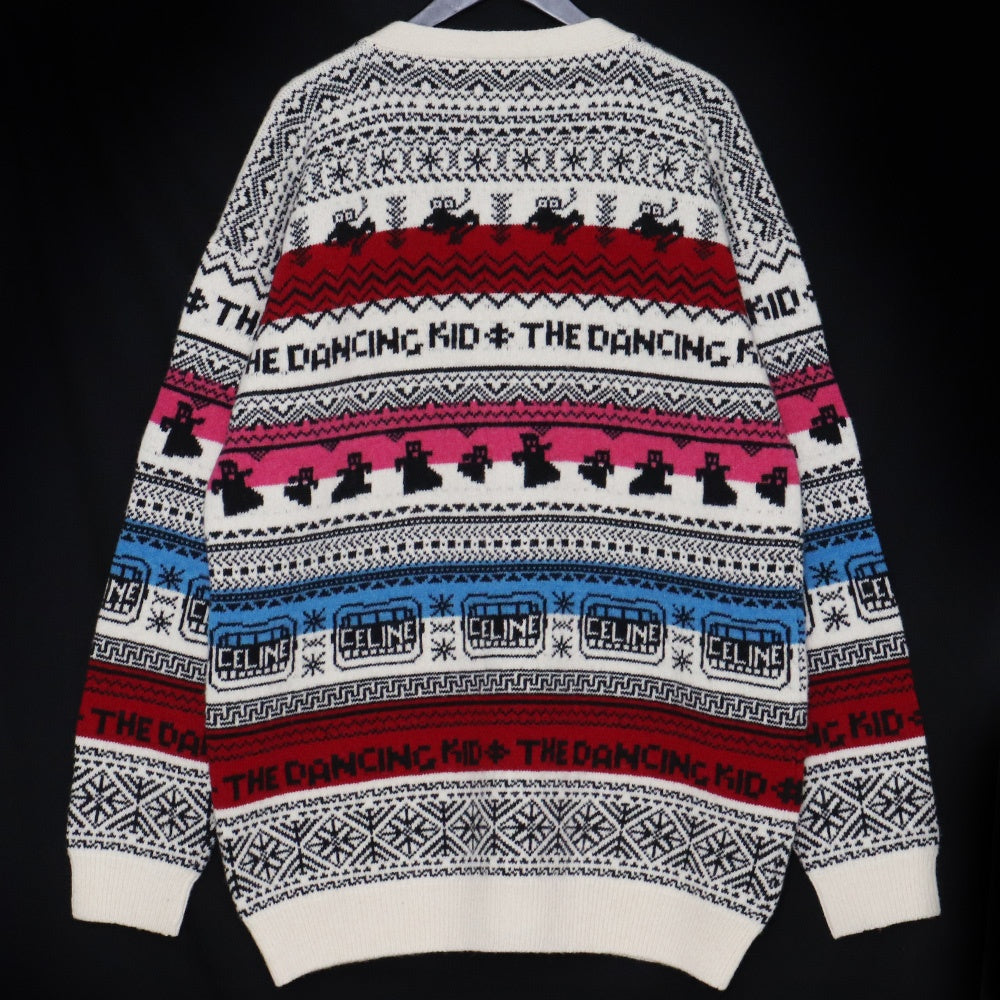 Celine 21SS The Dancing Kid Wool Cardigan White Size M