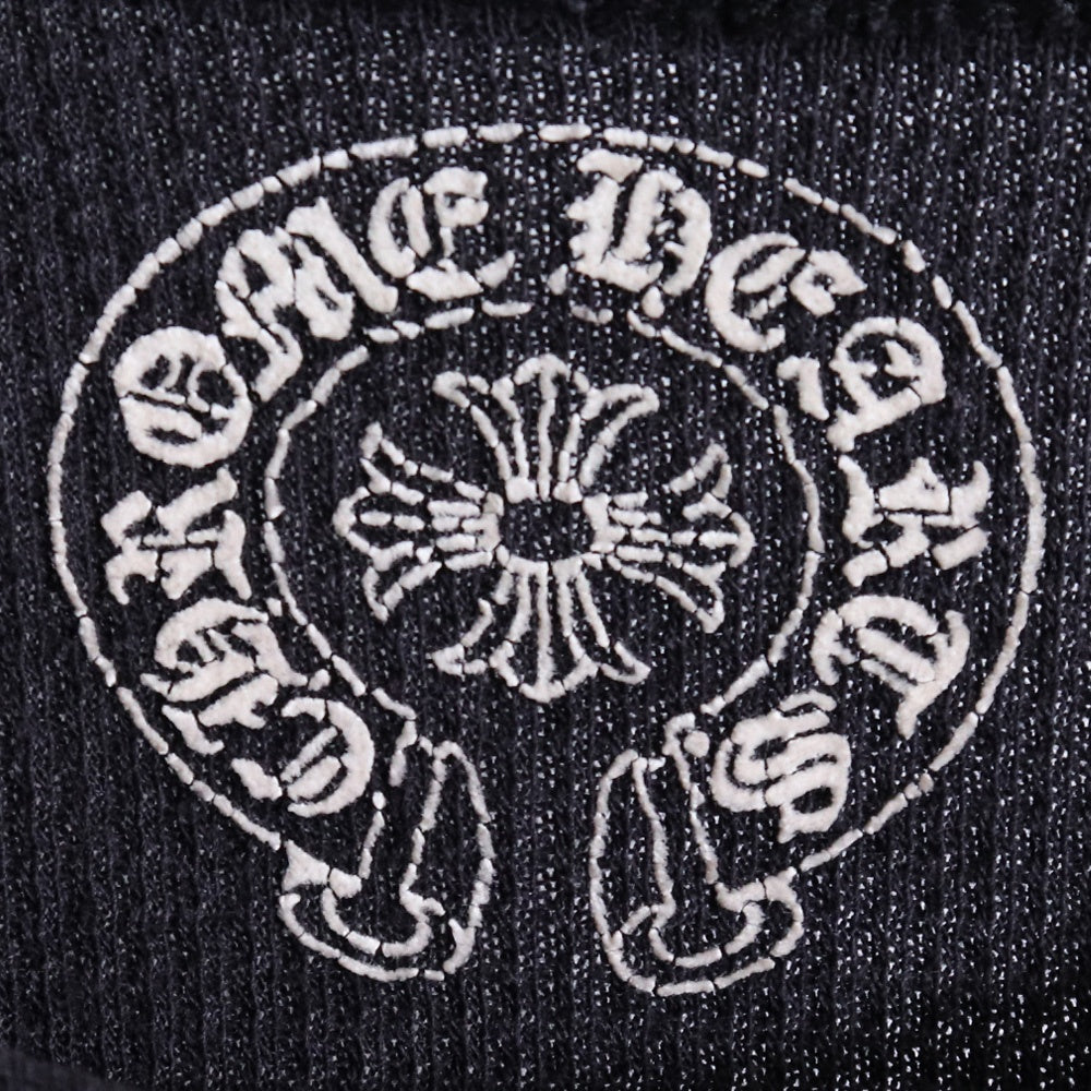 CHROME HEARTS Old Thermal Horseshoe Long Sleeve T-Shirt Black Size M