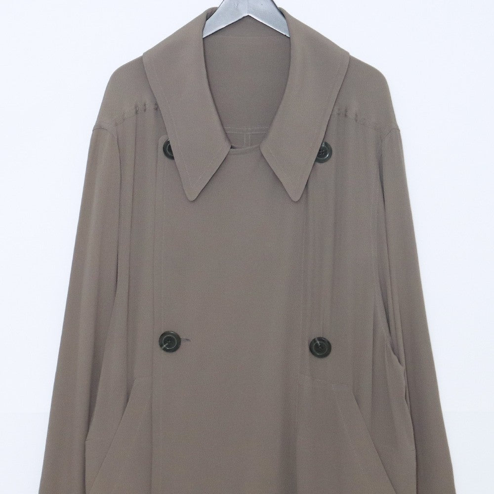 RICK OWENS 20SS Double Breasted Pea Coat Charcoal Size 46