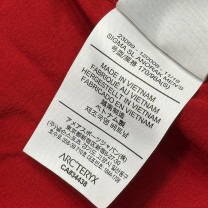 ARC'TERYX 19's Sigma SL Anorak Hoody Jacket Red Size S